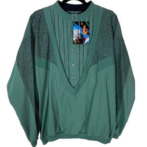 Deadstock 1990s Sasson Unique Abstract 1/2 Button Long Sleeved NWT Size Large Lg